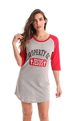 Just Love 100% Cotton Sleep Dress for Women Baseball Sleeve Nightshirt