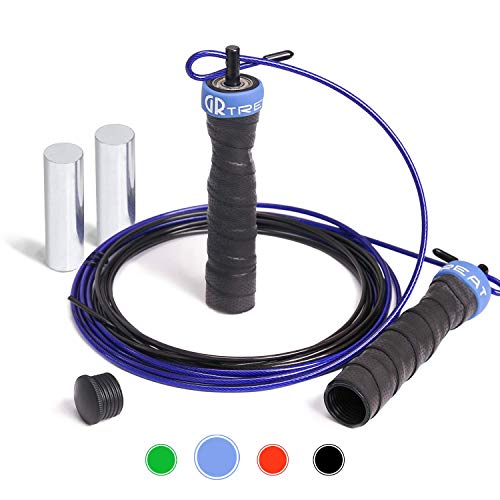 GUARD & REVIVAL TREAT Cuerda de Salto ponderada Cuerda de Salto de Velocidad Ajustable con manija Antideslizante, Ideal para la Parte Inferior Doble, Equipo de MMA y Boxeo