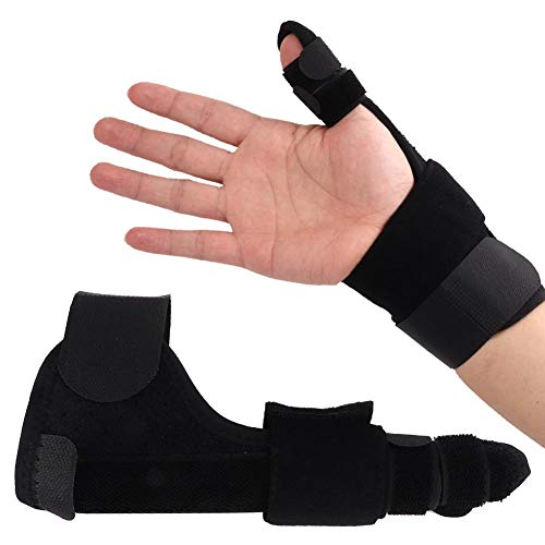 Férula para Pulgar con muñequera, Soporte Corrector Dedos férula Transpirable Ajustable para la recuperación y fijación del esguince de muñeca de Fascitis y tenosinovitis