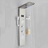 LIUJUN LED Light LCD Shower Faucet Bathroom SPA Massage Shower Column System Waterfall Rain Shower P