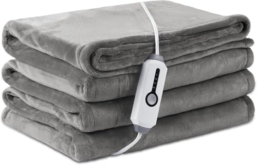 Electric Heated Blanket Full Size 72"×84", Breathable & Luxurious Flannel,