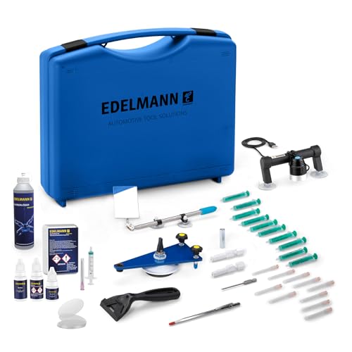 Edelmann Steinschlagreparatur Komplettset für Windschutzscheibeninstandsetzung, füllen von Steinschlägen