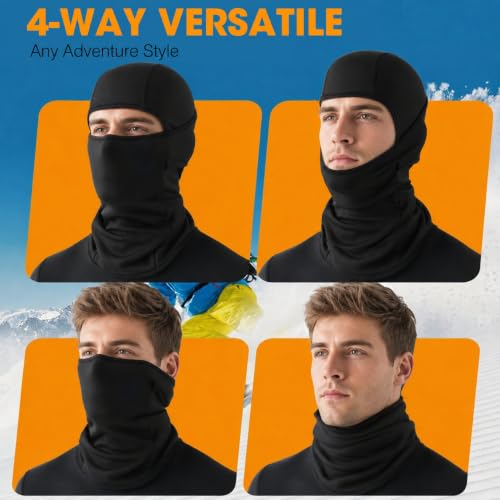 Image of WTACTFUL 1-2 Pack Ski Mask Balaclava, Windproof Warmer Thermal Winter Men
