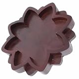 SECFOU Bandeja de para Organizar Accesorios y Cuentas Forma de Loto Hecha de Madera Natural, Adecuado para Ordenar Pulseras en Tocadores