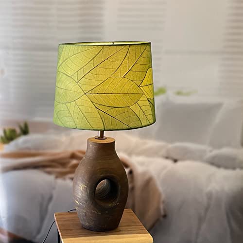 Eangee Home Design 14 Inch Tapered Drum Shade Green Shade Made Of Real Cocoa Leaves 14 Inches Length X 12Inches Width X 10 Inches Height (324 D G) #TOP3