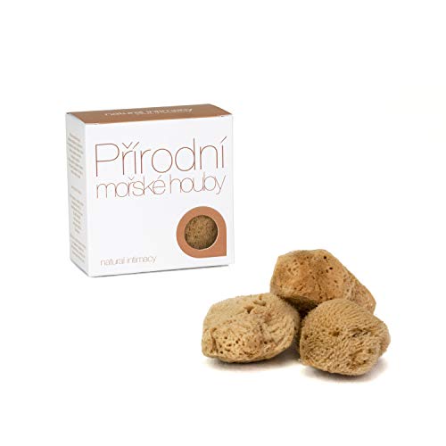 IntimateCare Esponjas Marinas - 3 esponjas de mar, sedosas, sin blanquear (marrón natural, 5,5-6,5 cm)