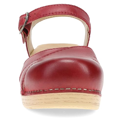 Image of Dansko Margreta Women's Mary Jane Clog - Leather Upper with Cutout Details, Adjustable Strap and Padded Footbed