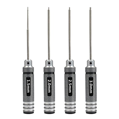 Ofnmy 4Pcs Hex Screw Driver Tools Kit Set 1.5Mm 2.0Mm 2.5Mm 3.0Mm Metric Rc Helicopter Screw Driver #TOP6