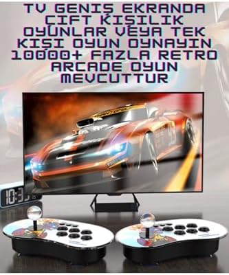 Vooka A16 Oyun Konsolu 2.4G Bağlantılı Tv-Pc Uyumlu 10.000 Oyunlu Atari Konsol Pilli Işıklı 3D 2D - Görsel 6
