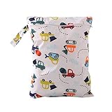 BIGBOBA Karikatur Baby Windelbeutel Aufbewahrungstasche Wasserdicht Atmungsaktiv Reißverschluss Tasche Familie Im Freien Babyprodukte Windeln Hängende Tasche 30 * 36cm, Umweltschutz TPU+Tuch