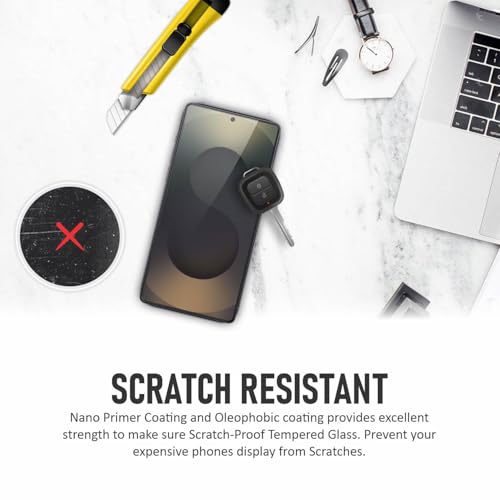 Image of SupCares Privacy Tempered Glass for Samsung Galaxy S25 Ultra (6.9 Inch) With Installation Kit | 9H Edge to Edge Screen Protector | Black
