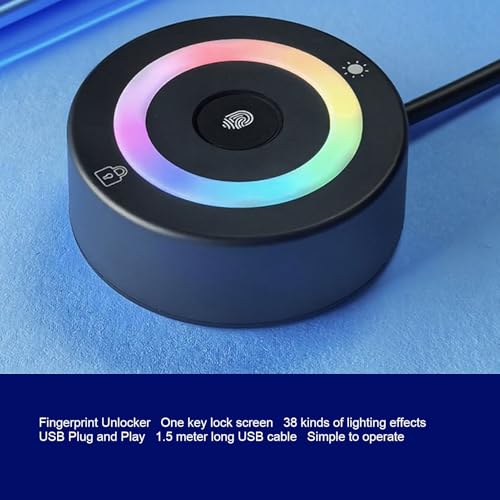 ciciglow USB Fingerprint Reader for Wins 10 11, for Wins Hello Biometric Fingerprint Scanner with 4.9ft Cable, RGB Light, External Power Key, 360 Degree Touch - Thumbnail 3