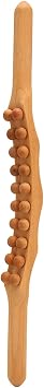 Wooden Massage Tool, 20 Beads Gua Sha Stick for Back Belly Shoulder