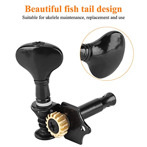 Ukulele Tuning Peg,Musical Instrument 4 Pieces Tuners Machine Heads For Ukulele Hawaii Guitar Accessory Diy,Black Or Silver.(Black) Ukulele Tuning Pegs #TOP3