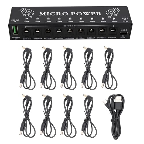 Alimentation d'effet de guitare portable 9V pour pédale de surcharge
