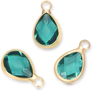 Adabele Grade A Birthstone Pendant Drop 11mm 14mm 16mm 18K Yellow Gold Plated For Personalized Earrings Bracelet Necklace Anklet Pendant Keychain Craft Jewelry Making