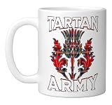 Scottish Tartan s Tartan Army s Thistle Emblem Ceramic Mug, White