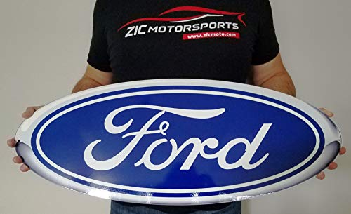 ZIC Motorsports Ford Blue Oval Heavy Duty Metal Garage Wall Sign - Large 29