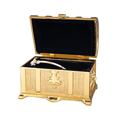 Feyarl 3.9Inch Vintage Golden Treasure Box Jewelry Trinket Box Organizer Keepsake Ring Earrings Box Chest For Valentine Wedding Christmas Birthday Gift #TOP3
