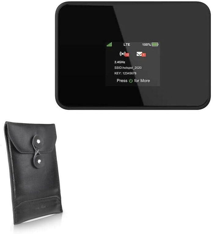 BoxWave Case Compatible with Cricket Turbo Hotspot 2 (Case by BoxWave) - Nero Leather Envelope, Leather Wallet Style Flip Cover for Cricket Turbo Hotspot 2, Cricket Turbo Hotspot 2, Mobile Hotspot