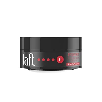 Schwarzkopf TAFT Power Hair Wax For Luminous Shine And Glossy Hair, Hold 5 Lasts 48 Hours, Easy to Wash Out With No Stic