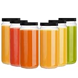 Tronco 16oz Glass Juice Bottles,Travel Glass Drinking Bottles with Plastic...