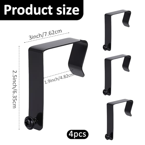 Conjunto de 4 peças de cabides de divisória, ganchos de parede de cubículo ajustados universais, gan