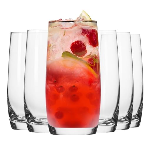 Krosno Verre à Eau Jus Long-Drink | Lot de 6 | 410 ML | Collection Blended | Parfait la Maison, Les Restaurants, Les Fêtes | Lavable au Lave-vaisselle