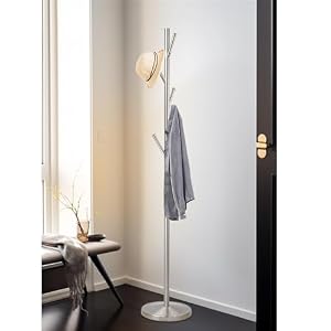 Kira Home Addison 68 Free Standing Metal Coat RackStand Satin Steel Finish