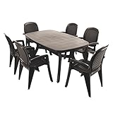 Witterungsbeständig Unbekannt Nardi ZN/at165p-06actw 165 Uni Toscana mit 6 Creta geflechtstühle Set, anthrazit, 60 x 105 x 175 cm