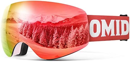 OMID Kids Ski Goggles, Z1 Anti-fog UV Protection Snow Goggles Frameless OTG Snowboard Goggles for Boys Girls Youth