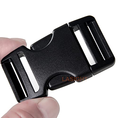 Buckles For Straps 1": Side Release Buckle Plastic Clip 10 Set + Tri-Glide Slide 20 Pcs Fit 1 Inch Wide Nylon Webbing Canvas Strap, Heavy Duty Replacement Backpack Dog Collar, Dual Adjustable No Sew #TOP7