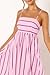 chouyatou Women's Striped Back Smocked Maxi Dress Sexy Spaghetti Strap Cut Out Flowy Swing Long Dress (Large, Pink)