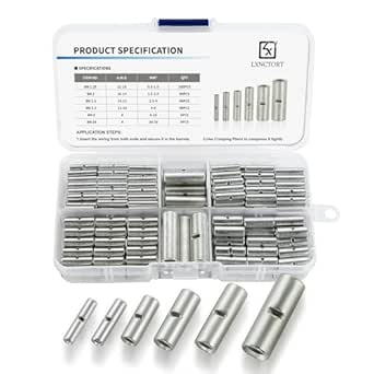Wire Connectors Non Insulated Cold Crimp Tinned Copper Splice