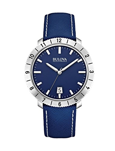 Bulova Accutron II Moonview Blue Leather Strap Watch