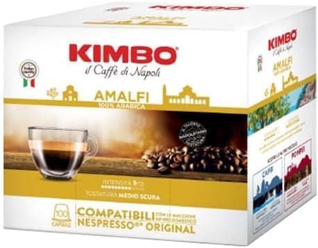 200 Capsule KIMBO Caffè Espresso Le Meraviglie del Gusto - Miscela AMALFI Arabica – compatibili con macchine sistema Lavazza a Modo mio –