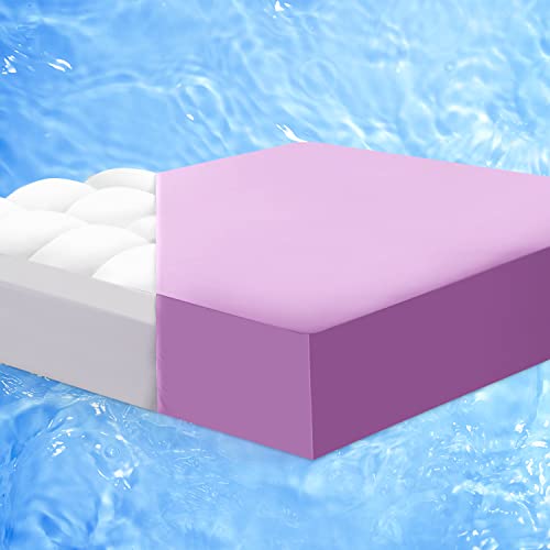 Abene Queen Purple Cooling Dual Layer Mattress Topper For Hot Sleepers, Breathable Cool Fitted Sheet For Night Sweats Relief Plus Thick Mattress Pad Pillowtop, Soft Mattress Cover With Deep Pocket #TOP10