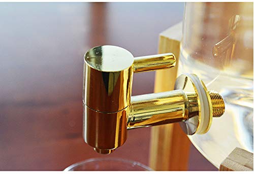 Aprilhp 2 Gallon Glass Drink Dispenser On Wooden Stand With Stainless Steel Spigot, Bpa-Free Borosilicate Glass Mason Jar Water Pitcher For Hot/Cold Juice, Beer, Punch, Iced Tea #TOP3