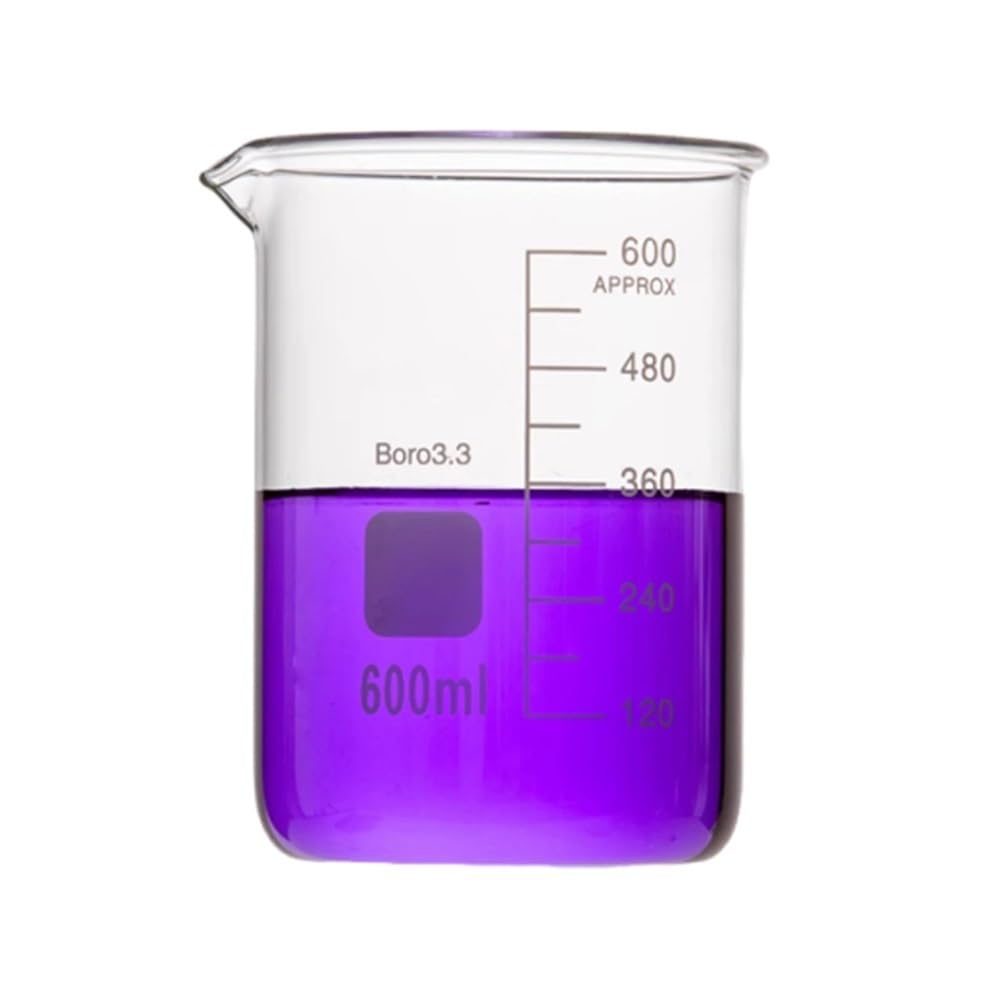 Bicchiere da laboratorio in vetro borosilicato, Becher in vetro borosilicato forma bassa, dimensioni multiple, 1 pz(4Pcs 50ml)