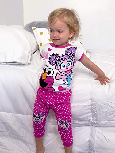 Sesame Street Elmo and Abby Cadabby Toddler Girls Cotton Pajamas Set2