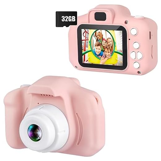 Dartwood 1080p Digital Camera for Kids with 2.0” Color Display Screen & Micro-SD Card Slot for Children - 32GB SD Card Included (Pink)