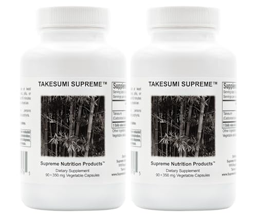 Supreme Nutrition Takesumi Supreme, 90 Pure Activated Bamboo Charcoal Vegetarian Capsules (Pack of 2)