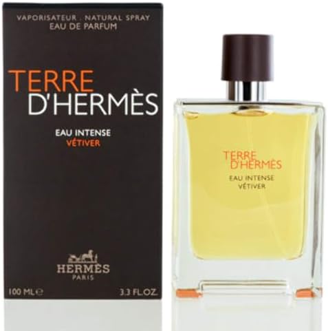 HERMES Terre D'Herm Eau Intense Vetiver Eau De Parfum for Men, 3.4 Ounce