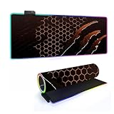Mateju Glatte Oberfläche RGB Mousepad, rutschfeste Gummibasis Mauspad, Mousepad XXL/XL/l...