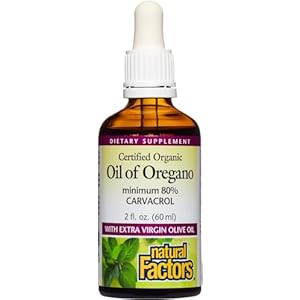 Natural Factors, Certified Organic Oil of Oregano, Herbal Supplement for Immune Support, Vegan, Non-GMO, 2 oz (375 servings)