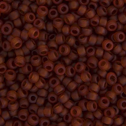 Miyuki Seed Bead 15/0 APX.22g - Dark Topaz Transparent Matte Japanese Glass Seed Beads