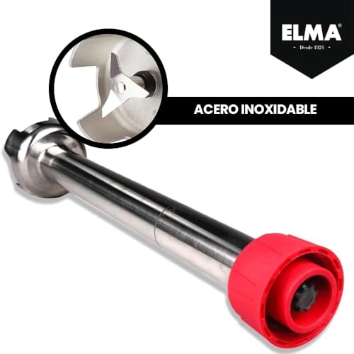 ELMA Batidora de Mano Profesional, Brazo Triturador de Acero Inoxidable de 30 cm Extraíble | Motor Potente de 450W, Velocidad Variable, Ideal para Hostelería y Cocinas Industriales, Color Rojo - imagen 4