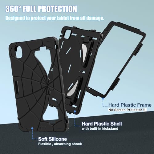 AKABEILA Compatible with Apple iPad Pro 11(2024) 11 inch Tablet Case，Lightweight Shockproof Rugged Protective Cover with Kickstand for Kids Children Boys Babies Black by AKABEILA - Used condition - Image 7