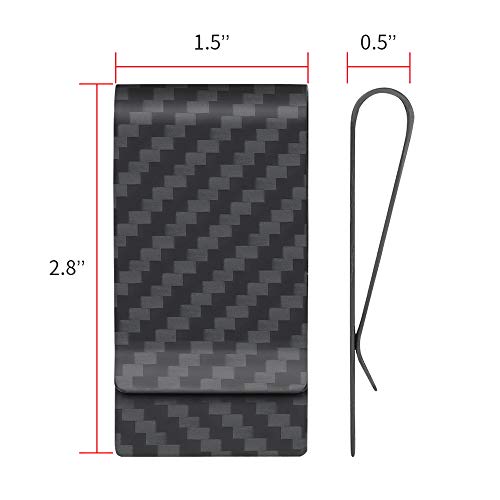 Image of MONOCARBON 2in1 Carbon Fiber Money&Credit Card Clip,RFID Blocking Wide Credit Card&Cash Holder for Men Front Pocket
