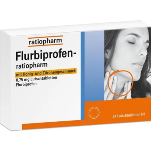 Flurbiprofen-ratiopharm lindert Halsschmerzen effektiv und langanhaltend. Schmeckt angenehm nach Honig und Zitrone. 24 Lutschtabletten